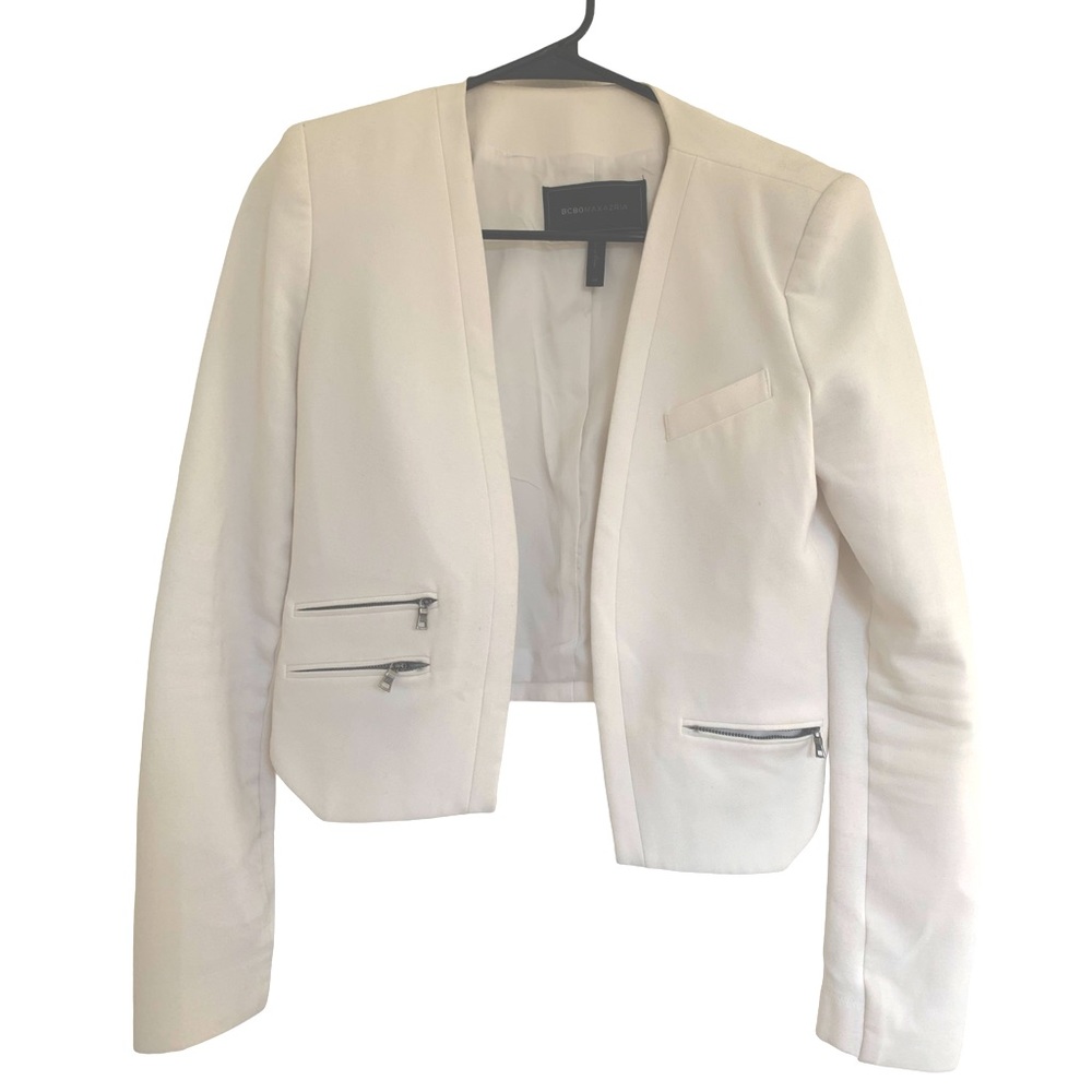 BCBG MAXAZRIA White Structured Blazer Size XS